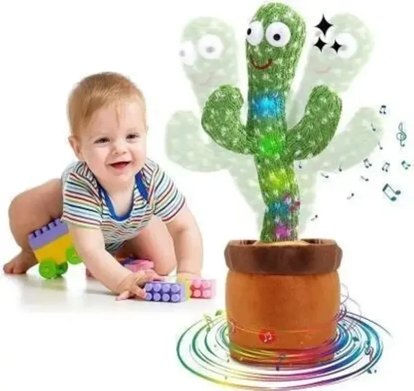 TrueBucks Cactus Talking Toy Dancing Cactus Repeats What You Say,Electronic Plush Toy with Lighting,Singing Cactus Recording and Repeat Your Words for Education Toys,Singing Cactus Toy (120 Cheery Songs Included) (Green)  (Multicolor)